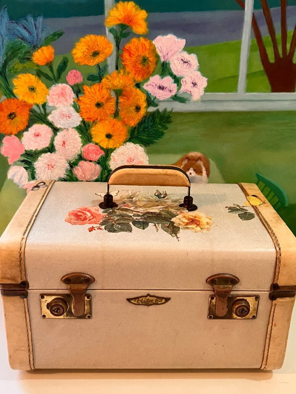 1960's Hard Shell Train Case - Up Cycled -